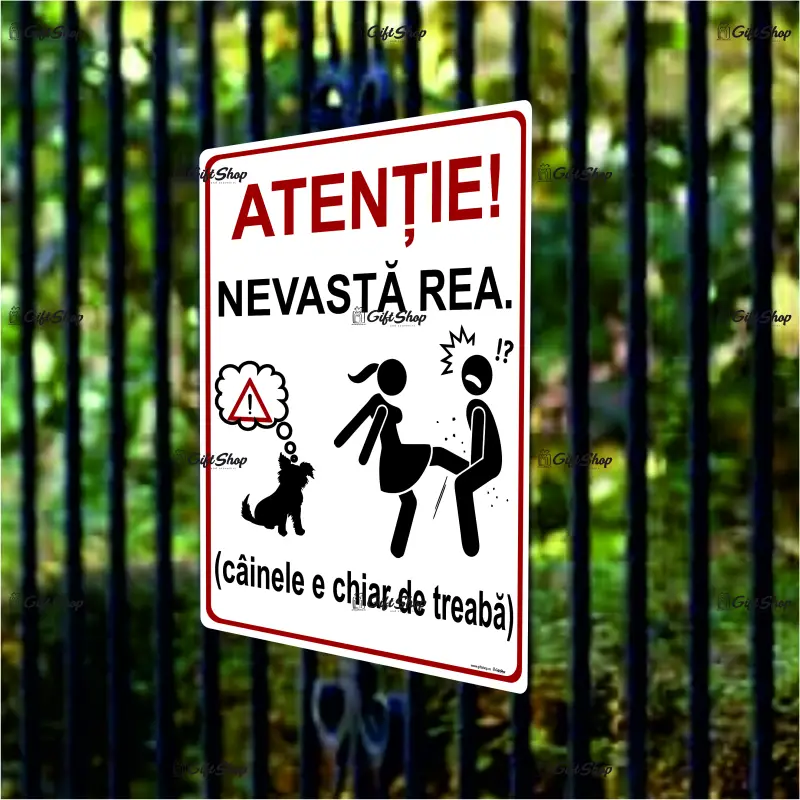 Atentie nevasta rea, indicator amuzant 150x200 mm
